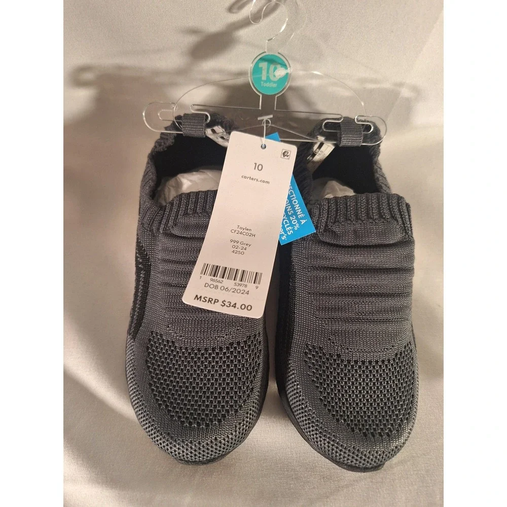 Carter's Toddler Gray Knit Slip On‎ Shoes Size 10M